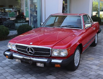 MERCEDES BENZ SL 380 Cabrio, R107, Signalrot, BJ 1984, (RES)